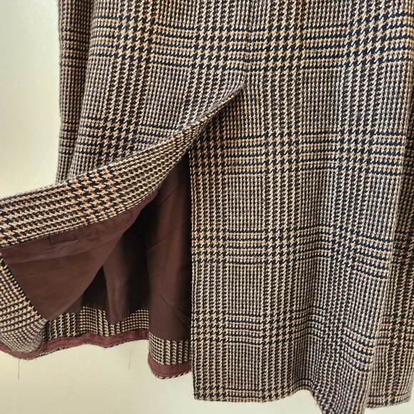 Yves Saint Laurent Vintage Houndstooth Blazer Skirt Set Size 42 - Picture 10 of 11